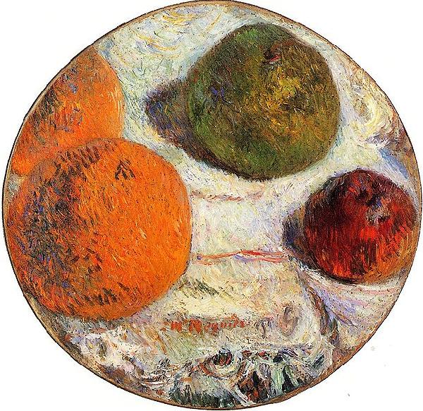 Paul Gauguin Tambourin decore des fruits oil painting picture